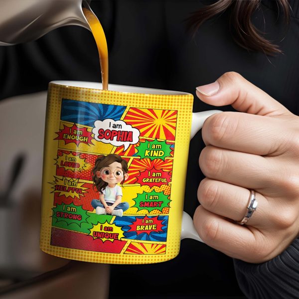 Empowering Comic Style Blast Themed Mug With Positive Affirmations - Personalized Custom Coffee Mug - KID328_MG Empowering Comic Style Blast Themed Mug With Positive Affirmations - Personalized Custom Coffee Mug - KID328_MG