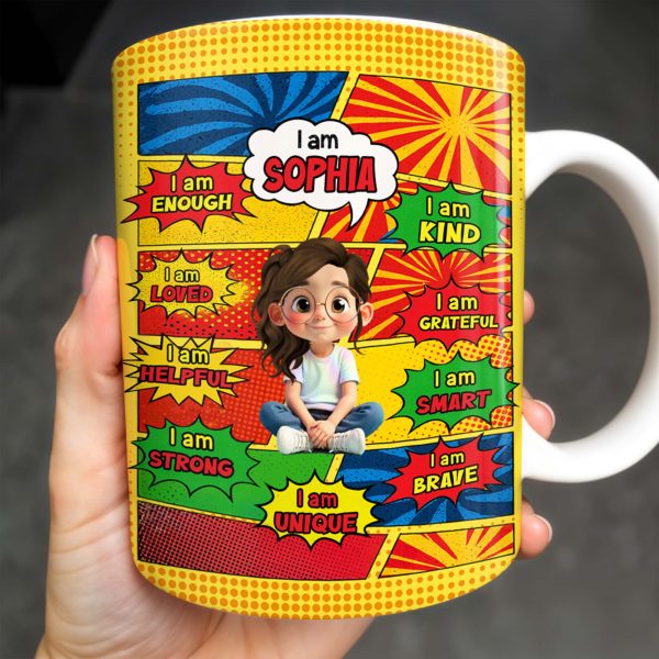Empowering Comic Style Blast Themed Mug With Positive Affirmations - Personalized Custom Coffee Mug - KID328_MG Empowering Comic Style Blast Themed Mug With Positive Affirmations - Personalized Custom Coffee Mug - KID328_MG