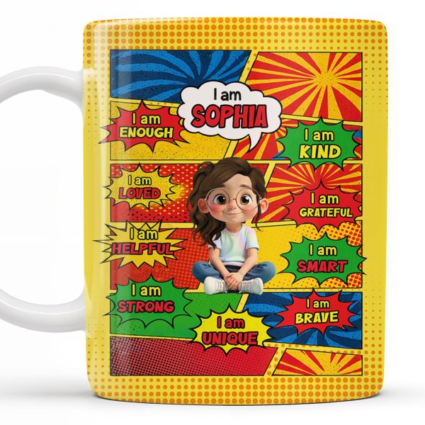 Empowering Comic Style Blast Themed Mug With Positive Affirmations - Personalized Custom Coffee Mug - KID328_MG Empowering Comic Style Blast Themed Mug With Positive Affirmations - Personalized Custom Coffee Mug - KID328_MG