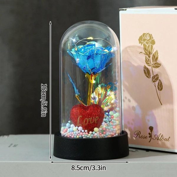 Enchanted Red Rose In Glass Dome Enchanted Red Rose In Glass Dome