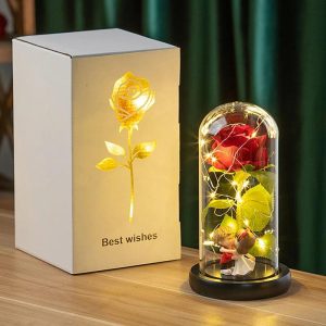Enchanted Red Rose In Glass Dome