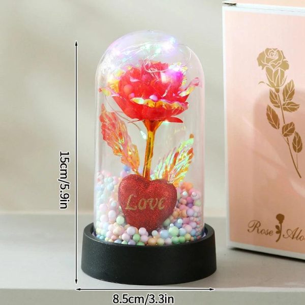 Enchanted Red Rose In Glass Dome Enchanted Red Rose In Glass Dome