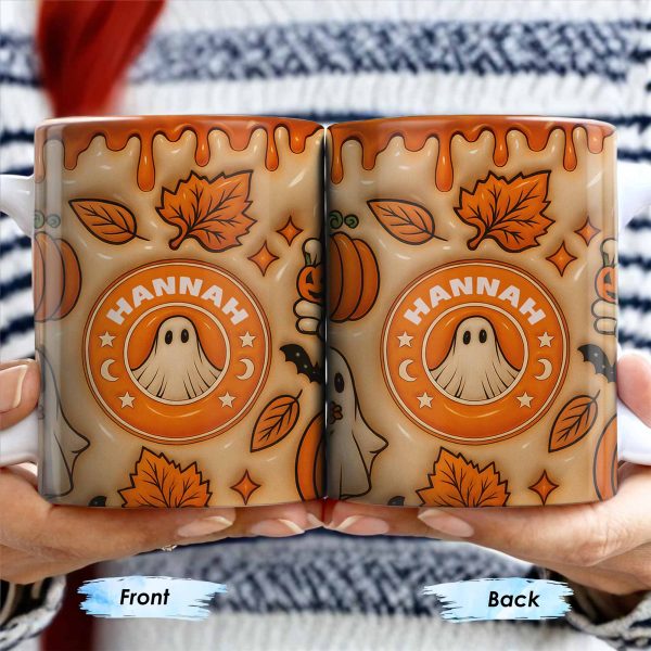 Enchanting Ghost and Pumpkin Themed Coffee Mug - Personalized Custom Coffee Mug - HALW067_MG Enchanting Ghost and Pumpkin Themed Coffee Mug - Personalized Custom Coffee Mug - HALW067_MG