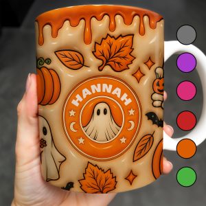 Enchanting Ghost and Pumpkin Themed Coffee Mug - Personalized Custom Coffee Mug - HALW067_MG