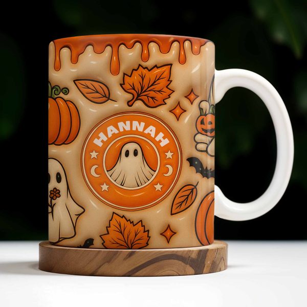 Enchanting Ghost and Pumpkin Themed Coffee Mug - Personalized Custom Coffee Mug - HALW067_MG Enchanting Ghost and Pumpkin Themed Coffee Mug - Personalized Custom Coffee Mug - HALW067_MG