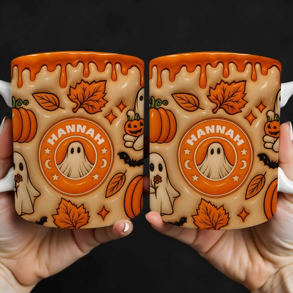 Enchanting Ghost and Pumpkin Themed Coffee Mug - Personalized Custom Coffee Mug - HALW067_MG Enchanting Ghost and Pumpkin Themed Coffee Mug - Personalized Custom Coffee Mug - HALW067_MG