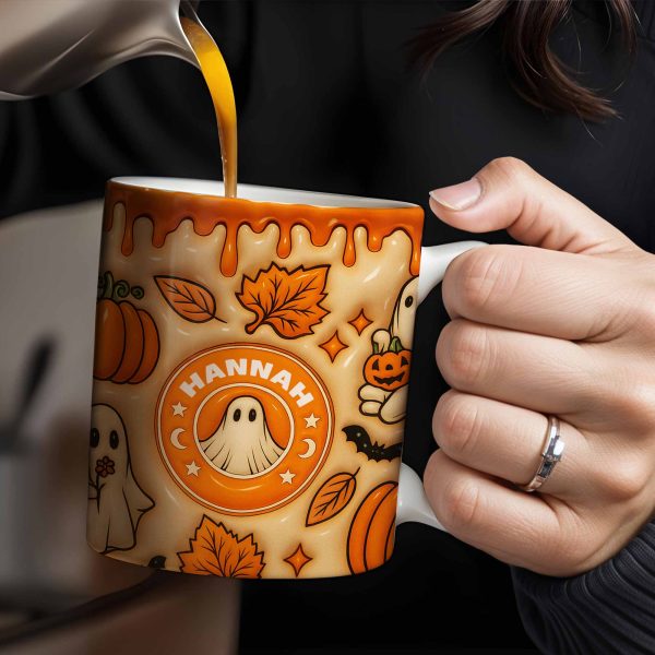 Enchanting Ghost and Pumpkin Themed Coffee Mug - Personalized Custom Coffee Mug - HALW067_MG Enchanting Ghost and Pumpkin Themed Coffee Mug - Personalized Custom Coffee Mug - HALW067_MG