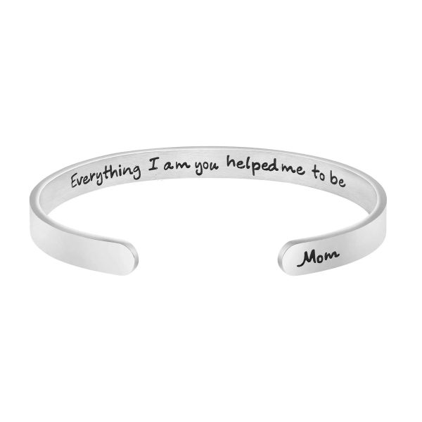 Engraved Couples Bracelet Bangle-Open Cuff with Heart & Letter Engraved Couples Bracelet Bangle-Open Cuff with Heart & Letter