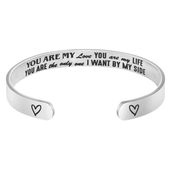 Engraved Open Bangle Bracelet