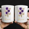 Enjoy The Delicate Beauty Birth Flowers And Butterflies - Personalized Custom Coffee Mug - DTG032_MG