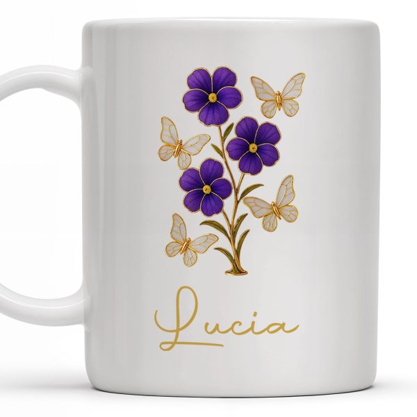 Enjoy The Delicate Beauty Birth Flowers And Butterflies - Personalized Custom Coffee Mug - DTG032_MG