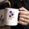 Enjoy The Delicate Beauty Birth Flowers And Butterflies - Personalized Custom Coffee Mug - DTG032_MG