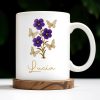Enjoy The Delicate Beauty Birth Flowers And Butterflies - Personalized Custom Coffee Mug - DTG032_MG