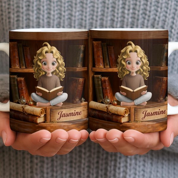 Enjoy The Magic Of Books With Girl Reading Design - Personalized Custom Coffee Mug - BLV085_MG
