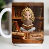 Enjoy The Magic Of Books With Girl Reading Design - Personalized Custom Coffee Mug - BLV085_MG