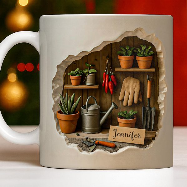 Essential Gardening Tools And Plants Design - Personalized Custom Coffee Mug - GARD029_MG