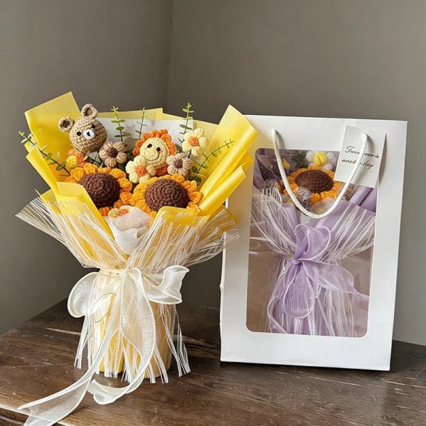 Eternal Crochet Flower Bouquet for Graduation, Birthday, and Valentine's Gifts Eternal Crochet Flower Bouquet for Graduation, Birthday, and Valentine's Gifts