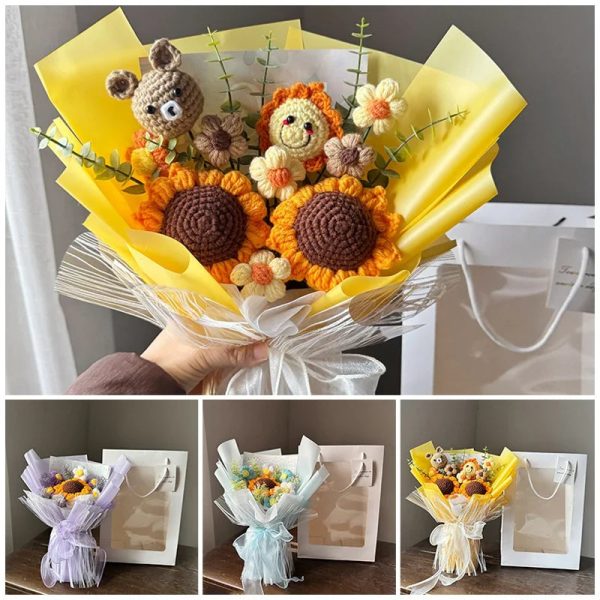 Eternal Crochet Flower Bouquet for Graduation, Birthday, and Valentine's Gifts Eternal Crochet Flower Bouquet for Graduation, Birthday, and Valentine's Gifts