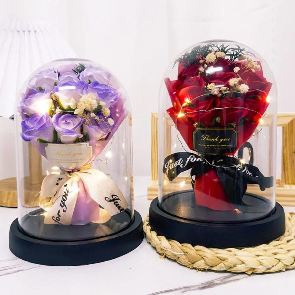 Eternal LED Rose Acrylic Dome Decor Eternal LED Rose Acrylic Dome Decor