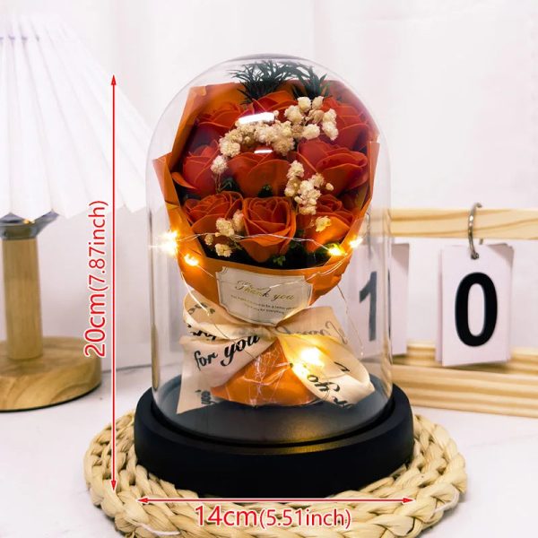Eternal LED Rose Acrylic Dome Decor Eternal LED Rose Acrylic Dome Decor