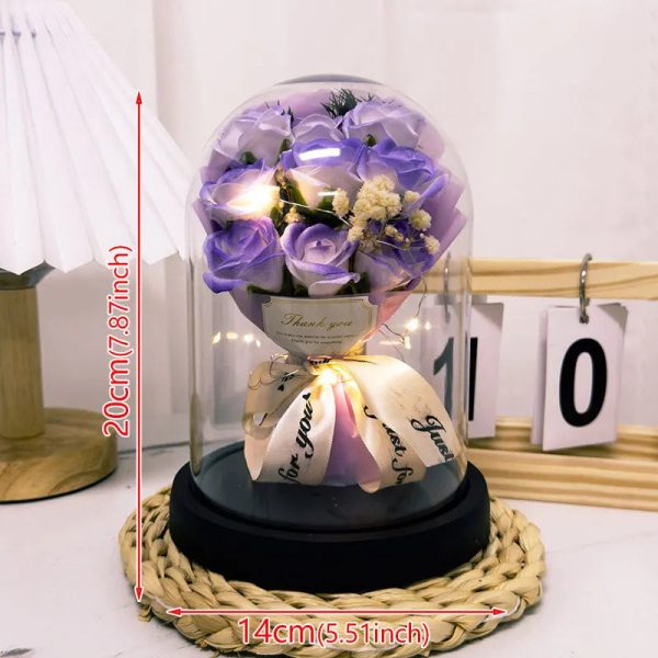 Eternal LED Rose Acrylic Dome Decor Eternal LED Rose Acrylic Dome Decor