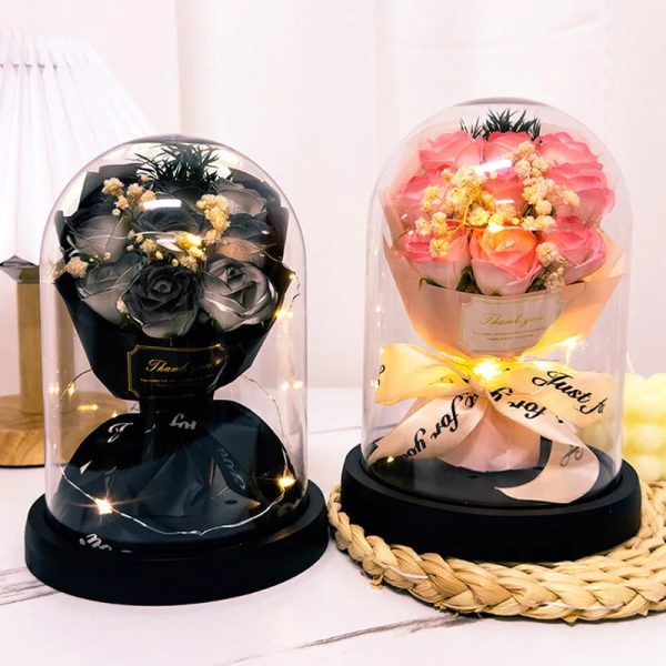 Eternal LED Rose Acrylic Dome Decor Eternal LED Rose Acrylic Dome Decor