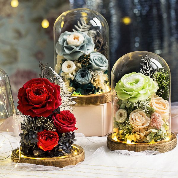 Eternal Rose Glass Dome Light Decor Eternal Rose Glass Dome Light Decor