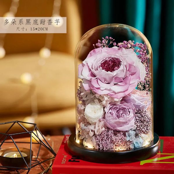 Eternal Rose Glass Dome Light Decor Eternal Rose Glass Dome Light Decor