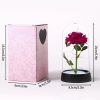 Eternal Rose in Glass Dome Handmade Artificial Flower for Gifts and Decoration