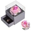 Eternal Rose Jewelry Box with Necklace Preserved Flower Gift for Women Birthday Anniversary