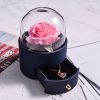 Eternal Rose Jewelry Box with Necklace Preserved Flower Gift for Women Birthday Anniversary