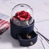 Eternal Rose Jewelry Box with Necklace Preserved Flower Gift for Women Birthday Anniversary