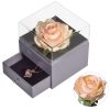 Eternal Rose Jewelry Box with Necklace Preserved Flower Gift for Women Birthday Anniversary