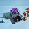 Eternal Rose Jewelry Box with Necklace Preserved Flower Gift for Women Birthday Anniversary