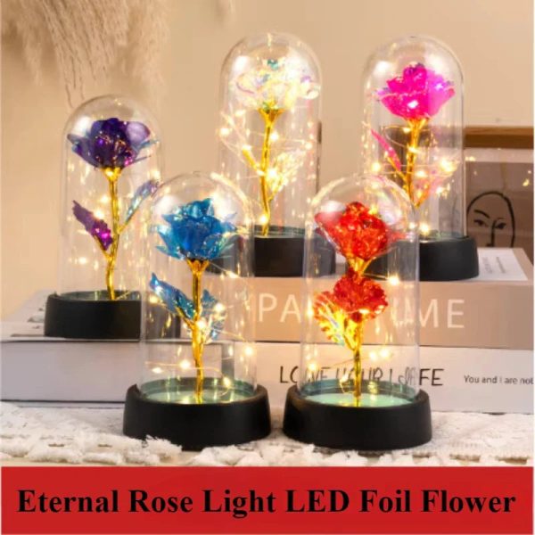 Eternal Rose Lamp LED Artificial Silk Flower Creative Gift for Valentine’s Day and Mother’s Day Eternal Rose Lamp LED Artificial Silk Flower Creative Gift for Valentine’s Day and Mother’s Day