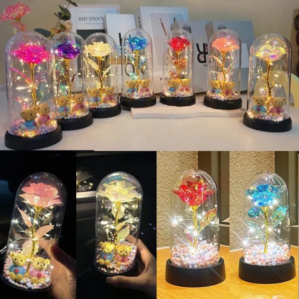 Eternal Rose LED Light in Glass Dome for Valentine's Day and Special Gifts Eternal Rose LED Light in Glass Dome for Valentine's Day and Special Gifts
