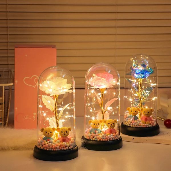 Eternal Rose LED Light in Glass Dome for Valentine's Day and Special Gifts Eternal Rose LED Light in Glass Dome for Valentine's Day and Special Gifts