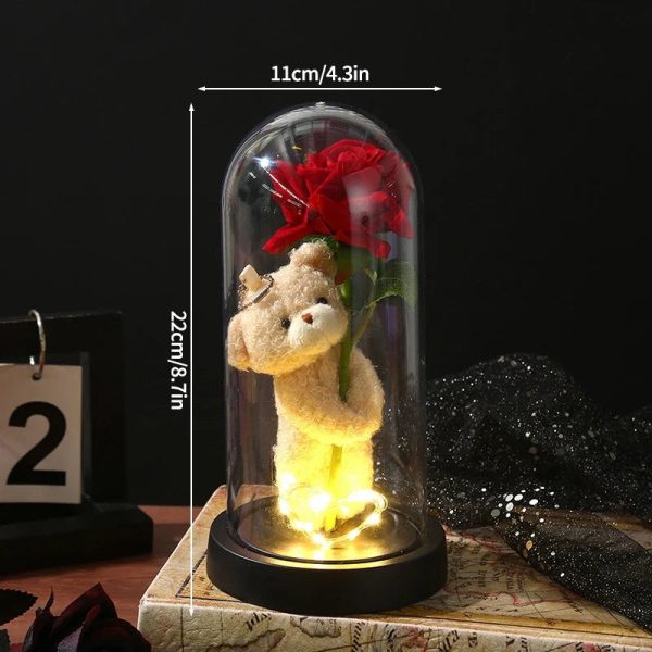 Eternal Rose LED Light with Acrylic Cover Romantic Desktop Flower Decoration Eternal Rose LED Light with Acrylic Cover Romantic Desktop Flower Decoration