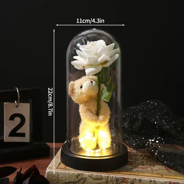 Eternal Rose LED Light with Acrylic Cover Romantic Desktop Flower Decoration Eternal Rose LED Light with Acrylic Cover Romantic Desktop Flower Decoration