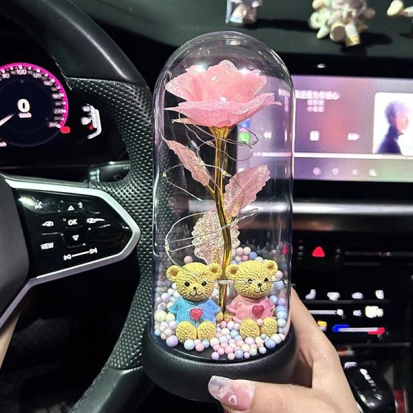 Eternal Rose LED Light with Acrylic Cover Romantic Desktop Flower Decoration Eternal Rose LED Light with Acrylic Cover Romantic Desktop Flower Decoration