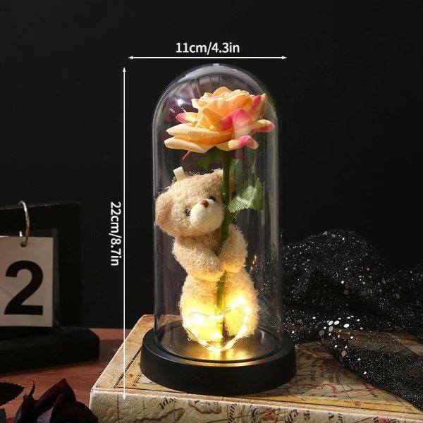 Eternal Rose LED Light with Acrylic Cover Romantic Desktop Flower Decoration Eternal Rose LED Light with Acrylic Cover Romantic Desktop Flower Decoration