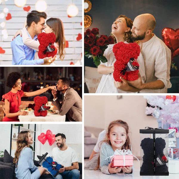Eternal Rose Teddy Bear Artificial Floral Gift 25cm Eternal Rose Teddy Bear Artificial Floral Gift 25cm