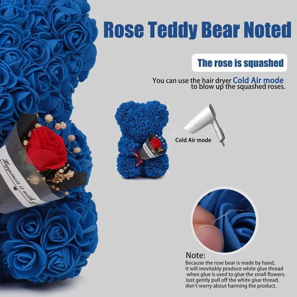 Eternal Rose Teddy Bear Artificial Floral Gift 25cm Eternal Rose Teddy Bear Artificial Floral Gift 25cm