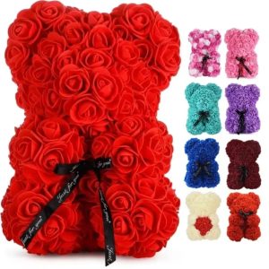 Eternal Rose Teddy Bear Artificial Floral Gift