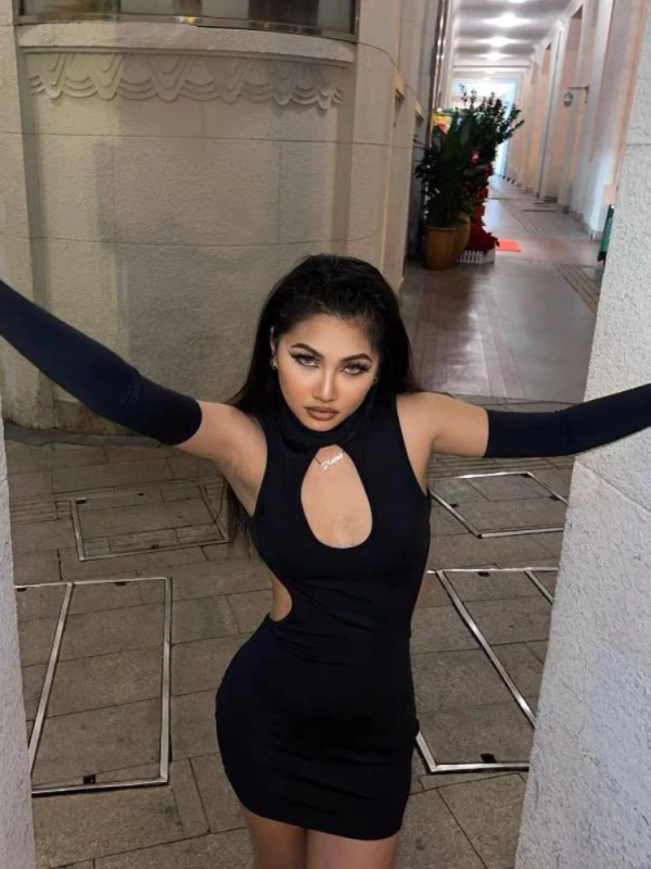 Euphoria Maddy Outfit Cut Out Bodycon Mini Black Dress