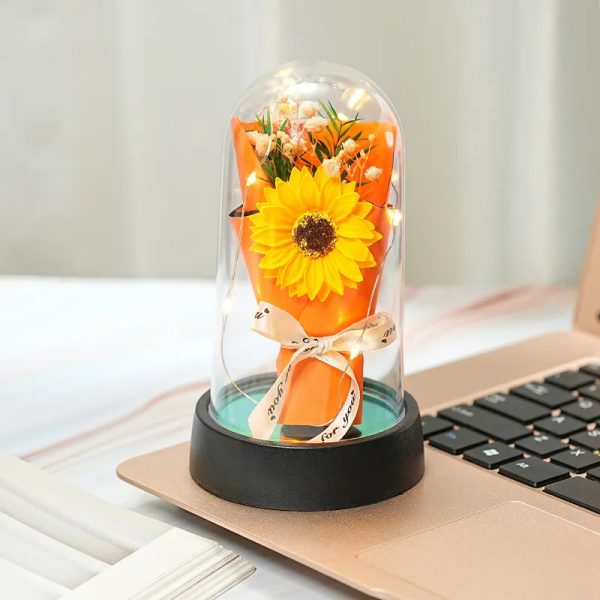Everlasting Rose LED Glass Dome Bouquet Romantic Decorative Ornament for Valentine’s Day and Home Everlasting Rose LED Glass Dome Bouquet Romantic Decorative Ornament for Valentine’s Day and Home