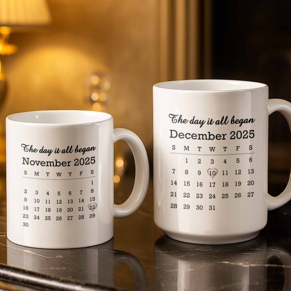 Every Day I Love You More, Couple And Calendar Design - Personalized Custom Coffee Mug - CPL1141_MG