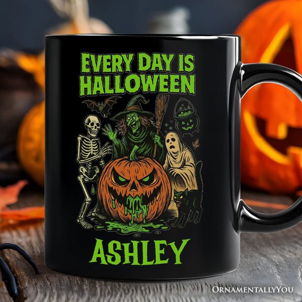 Every Day Is Halloween Personalized Mug, Funny Spooky Season Gift with Custom Name Every Day Is Halloween Personalized Mug, Funny Spooky Season Gift with Custom Name