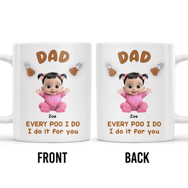 Every Poo I Do I Do It For You, Baby and Poo Emoji - Personalized Custom Coffee Mug - DAD114_MG