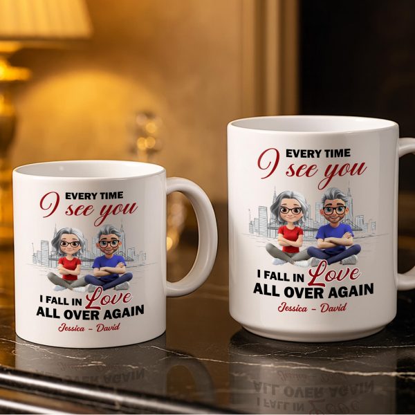 Every Time I See You, I Fall In Love All Over Again - Personalized Custom Coffee Mug - CPL1027_MG